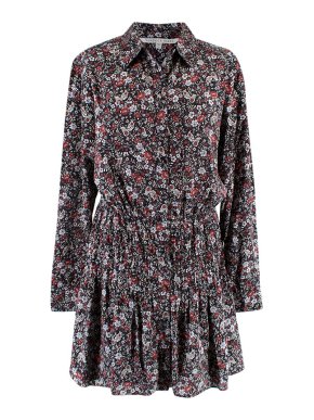 Veronica Beard Rory floral-print stretch-silk crepe de chine mini shirt dress