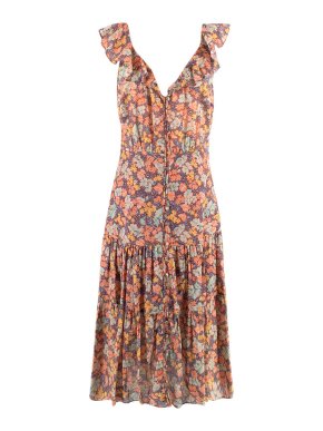 Veronica Beard Malgosia Tiered Floral-print Cotton Midi Dress