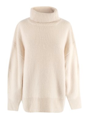 Joseph Ecru Luxe Cashmere High Neck Jumper
