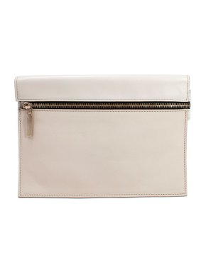 Victoria Beckham Cream Zip Clutch