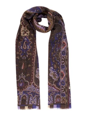 Etro Purple Paisley Scarf