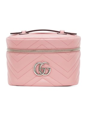 Gucci Pink GG Marmont 2.0 Zip Around Cosmetic Bag