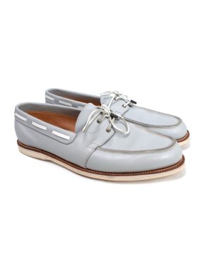John Lobb Light Blue Bespoke Boat Shoes