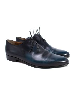Berluti Hand Patina Dark Teal Loafers