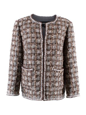 Chanel Brown and Grey Tweed Classic Jacket