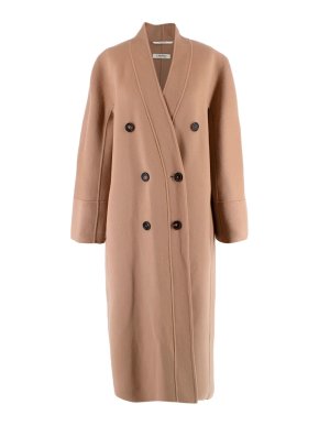 'S Max Mara Camel Wool Asymmetric Coat