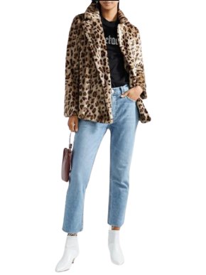 Theory Clairene Leopard-print Faux Fur Jacket