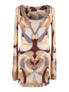 Missoni Multicolor Printed Jersey LS Mini Dress