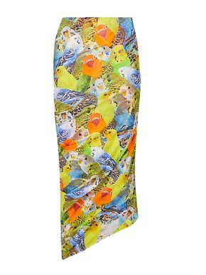 Loewe Parrots graphic-print mesh midi skirt