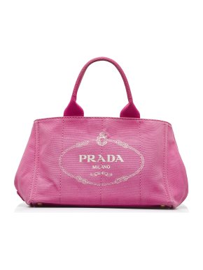 Prada Pink Canapa Logo Tote