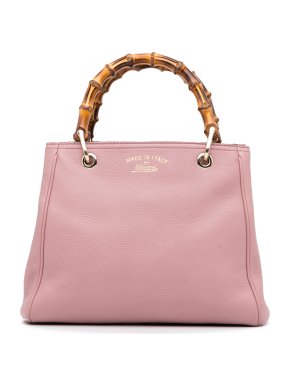 Gucci Pink Small Bamboo Shopper Bag