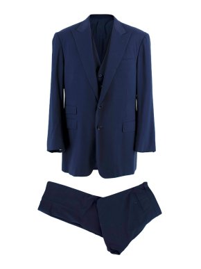 Ralph Lauren Collection Navy Wool 3 Piece Suit