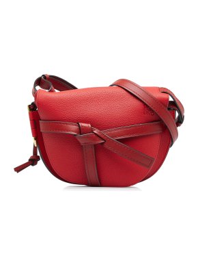 Loewe Red Leather Small Gate Crossbody Bag
