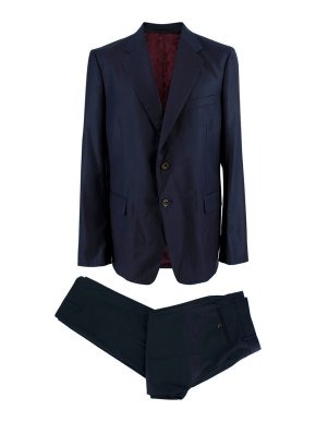 Gucci Navy Wool Blend Single Breasted Suit