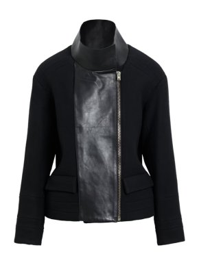 Iro Carson Leather-paneled Wool-blend Twill Jacket