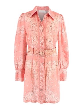 Zimmermann Pink Paisley Shirt Dress