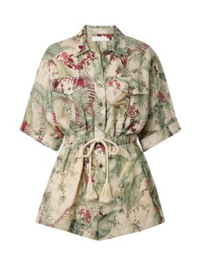 Zimmermann Safari Print Linen Playsuit