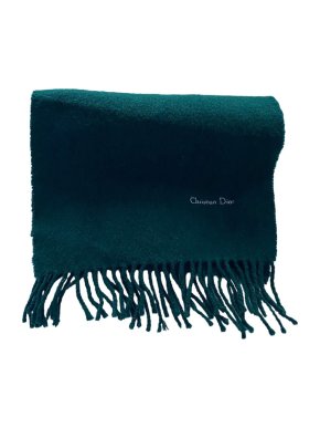 Dior Green Wool Felt Scarf