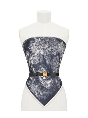 Dior SS23 Navy Toile de Jouy Sauvage Dior Silk Top