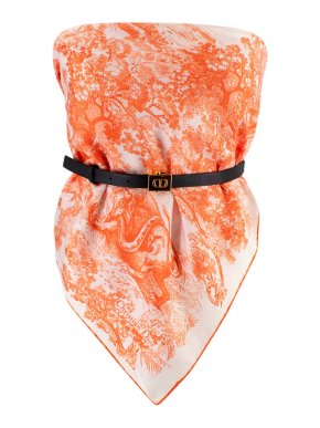 Dior SS23 Orange Toile de Jouy Sauvage Dior Silk Top
