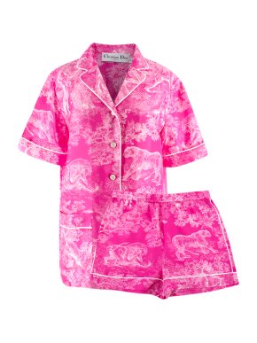 Dior Pink Dioriviera Chez Moi Silk Shirt & Shorts