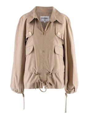 Chanel Beige Cotton & Silk Utility Jacket