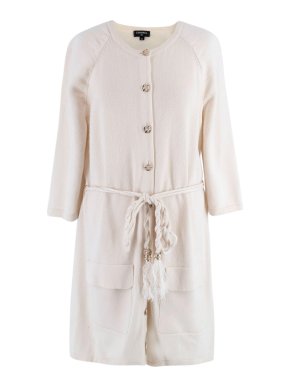 Chanel Belted Cream Cashmere Cardigan