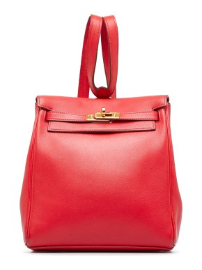 Hermes Red Leather Kelly Ado Backpack