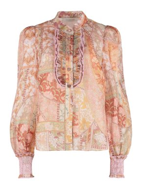 Zimmermann Kaleidoscope Linen and Silk-Blend Blouse