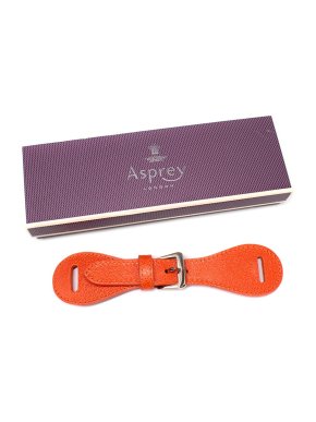 Asprey Orange Leather Scarf Belt Buckle