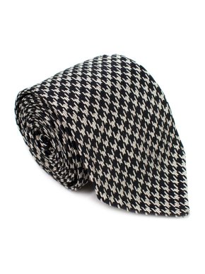 Cremieux Black & White Silk Houndstooth Tie