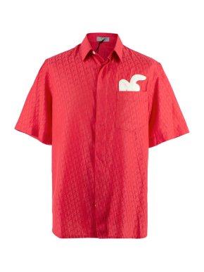 Dior Homme x ERL Red Oblique Silk Short-Sleeved Shirt