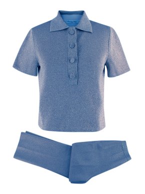 Dior Grey Glitter Polo Top and Straight Leg Trousers