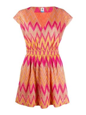 Missoni M Collection Orange Zig-zag Lurex Dress