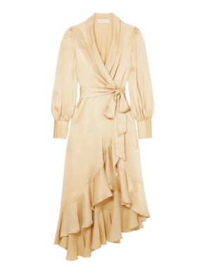 Zimmermann Super Eight Silk Wrap Midi Dress