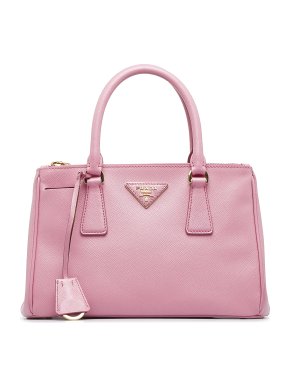 Prada Pink Small Saffiano Galleria Double Zip Bag