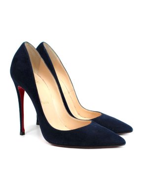 Christian Louboutin Marine Blue Suede So Kate 120 Pumps