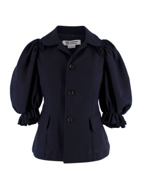 Comme des Garcons Navy Puff Sleeve Fitted Jacket