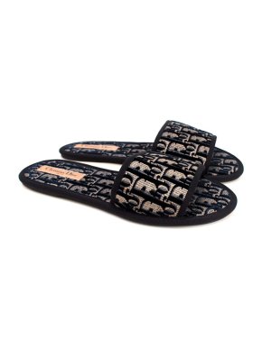 Dior Blue Oblique Chez Moi Slides