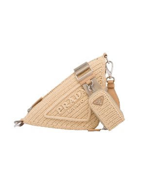 Prada Natural Triangle crochet bag