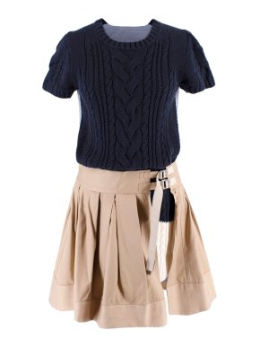 Sacai Wool & Cotton Blend Utility Jumper Dress