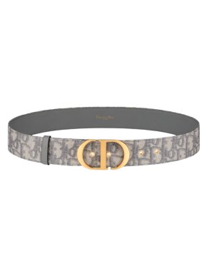 Dior Grey Oblique Jacquard  30 Montaigne Belt - Size 75