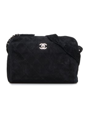 Chanel Vintage Suede CC Shoulder Bag