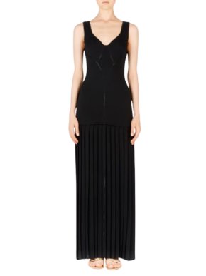 Alaia Black Knit Charleston Long Dress