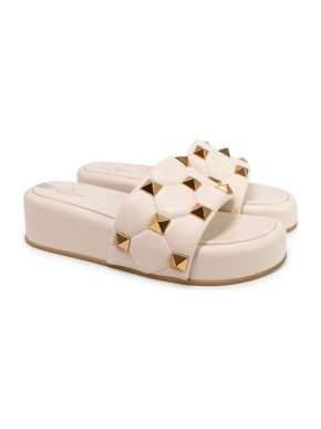 Valentino Garavani Roman Stud Leather Flatform Slides