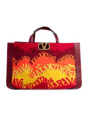 Valentino Waves Embroidered Escape Tote Bag