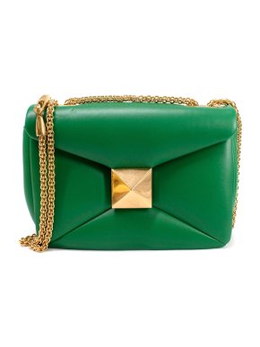 Valentino Garavani Gea Green One Stud Nappa Handbag