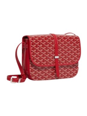 Red Goyardine Belvedere MM Crossbody Bag