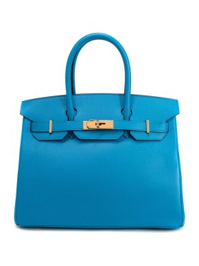 Hermes Blue Zanzibar Epsom Leather Birkin 30 GHW