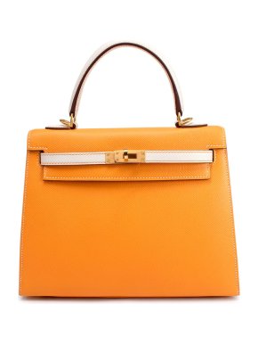 Hermes HSS Jaune d'Or & Craie Epsom Leather Kelly Sellier 25 BGHW